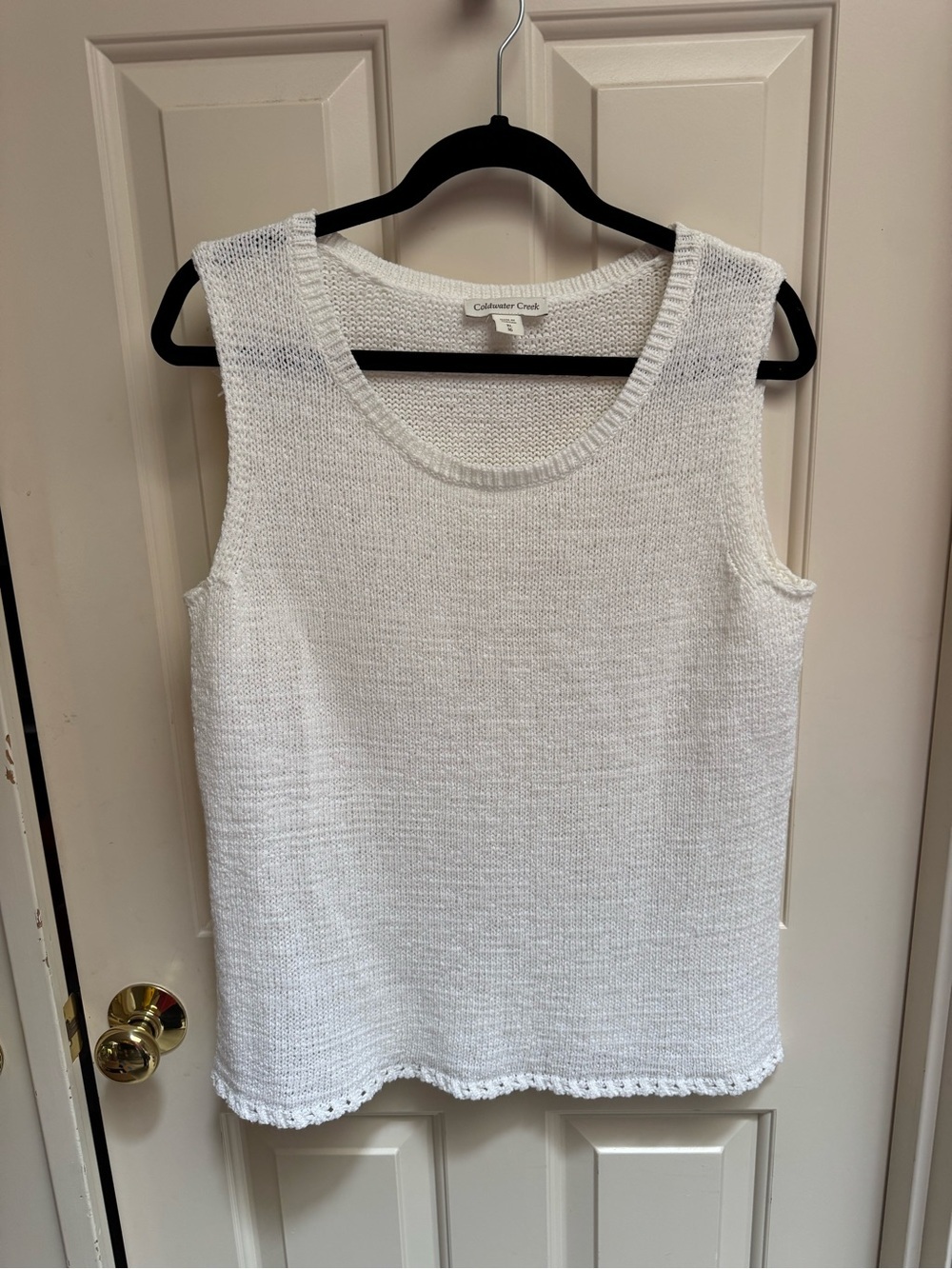 Coldwater Creek White Knit Scoop Neck Tank